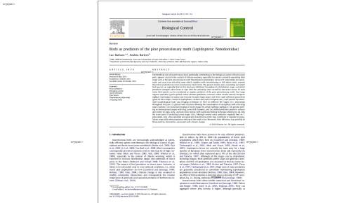Birds as predators of the pine processionary moth (Lepidoptera: Notodontidae)